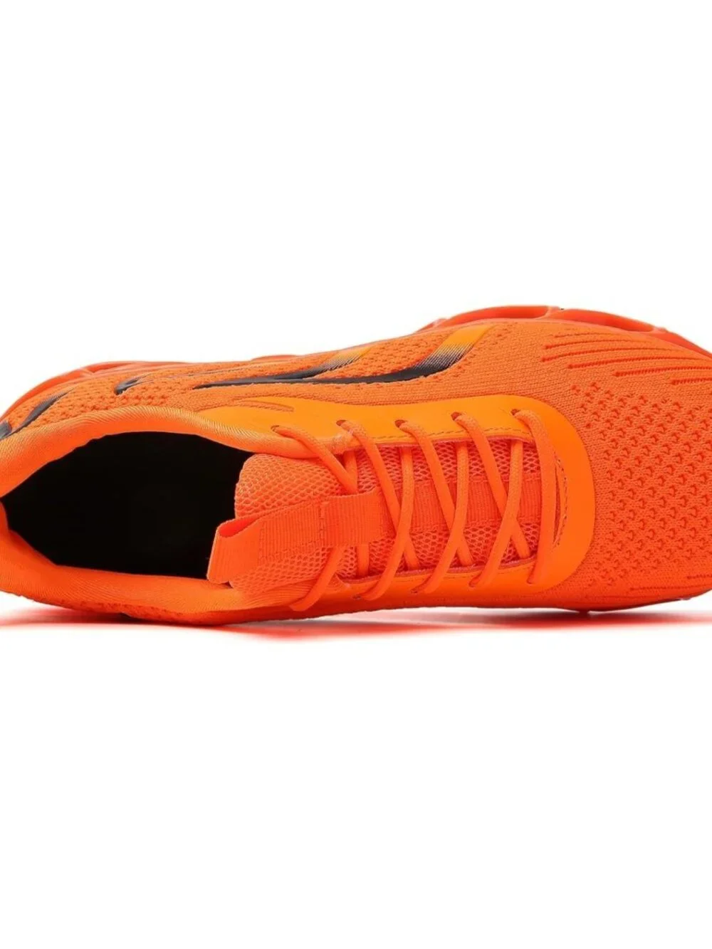 Women's Orange Mesh Sneakers Athletic Running Walking Shoes Lace-up
